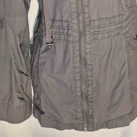 DECREE lightweight utility jacket. Green, zippered front, flip up collar, XL - Picture 4 of 16